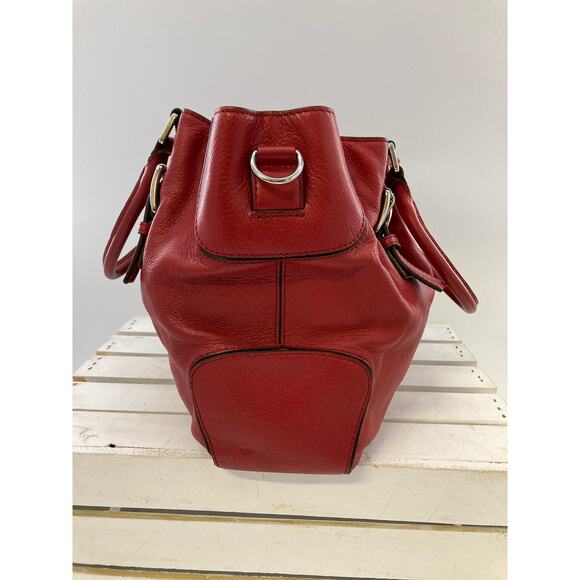 MICHAEL KORS, LARGE RED PEBBLED LEATHER CROSSBODY (ASIS) - Picture 5 of 15